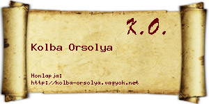 Kolba Orsolya névjegykártya
